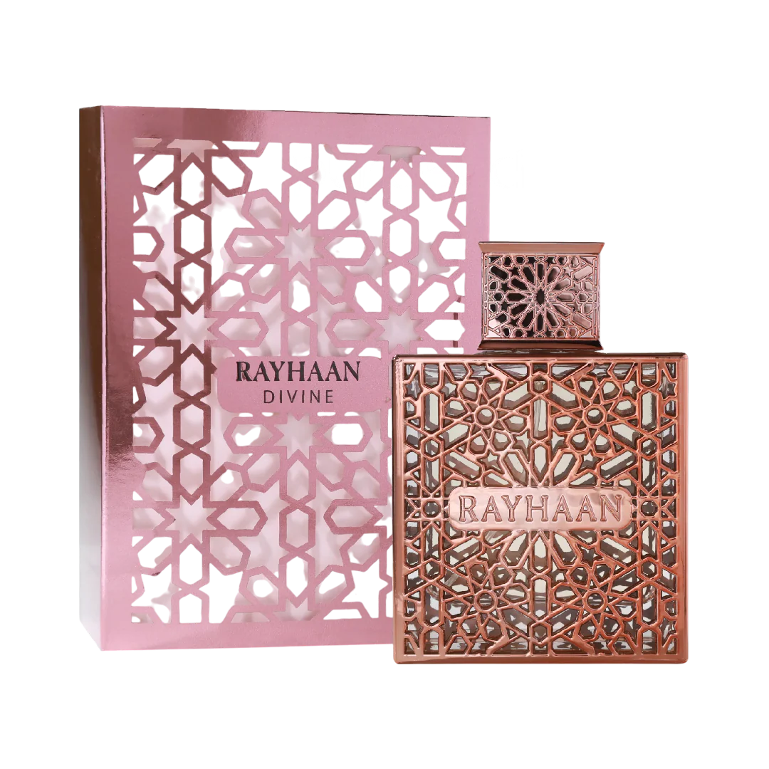 RAYHAAN DIVINE – Lichi, rosa y chocolate con un fondo elegante